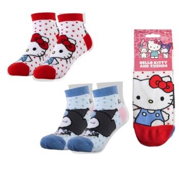 Комплект чорапи за момиче Hello Kitty и Kuromi от два различни чифта