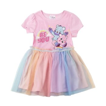 Детската рокля за момиче Care Bears, лятна рокля за момиче в розово с мечета