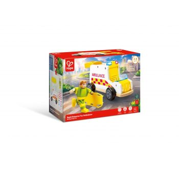 Детски дървен комплект, Hape, Линейка за бързо реагиране, 4 части