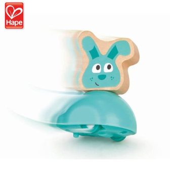 Hape Дървена количка Зайче Push & Run H0468