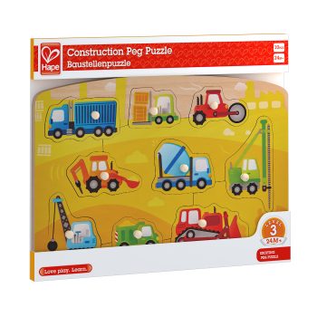 Дървен пъзел, Hape, Строителни машини, 10 части