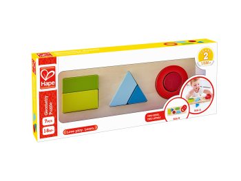 Дървен пъзел, Hape, Геометрични форми, 7 части