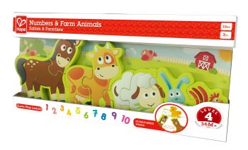 Дървен пъзел, Hape, Числа и селскостопански животни, 10 части