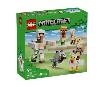 Детски комплект за игра LEGO® Minecraft 21592 – Пустинната атака на жокея на пилета