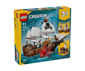 Детски комплект за игра LEGO® Creator 31387 – Емблематичен пиратски кораб