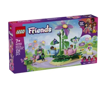 Детски комплект за игра LEGO® Friends 42702 – Въртележка с цветя и чаени чаши