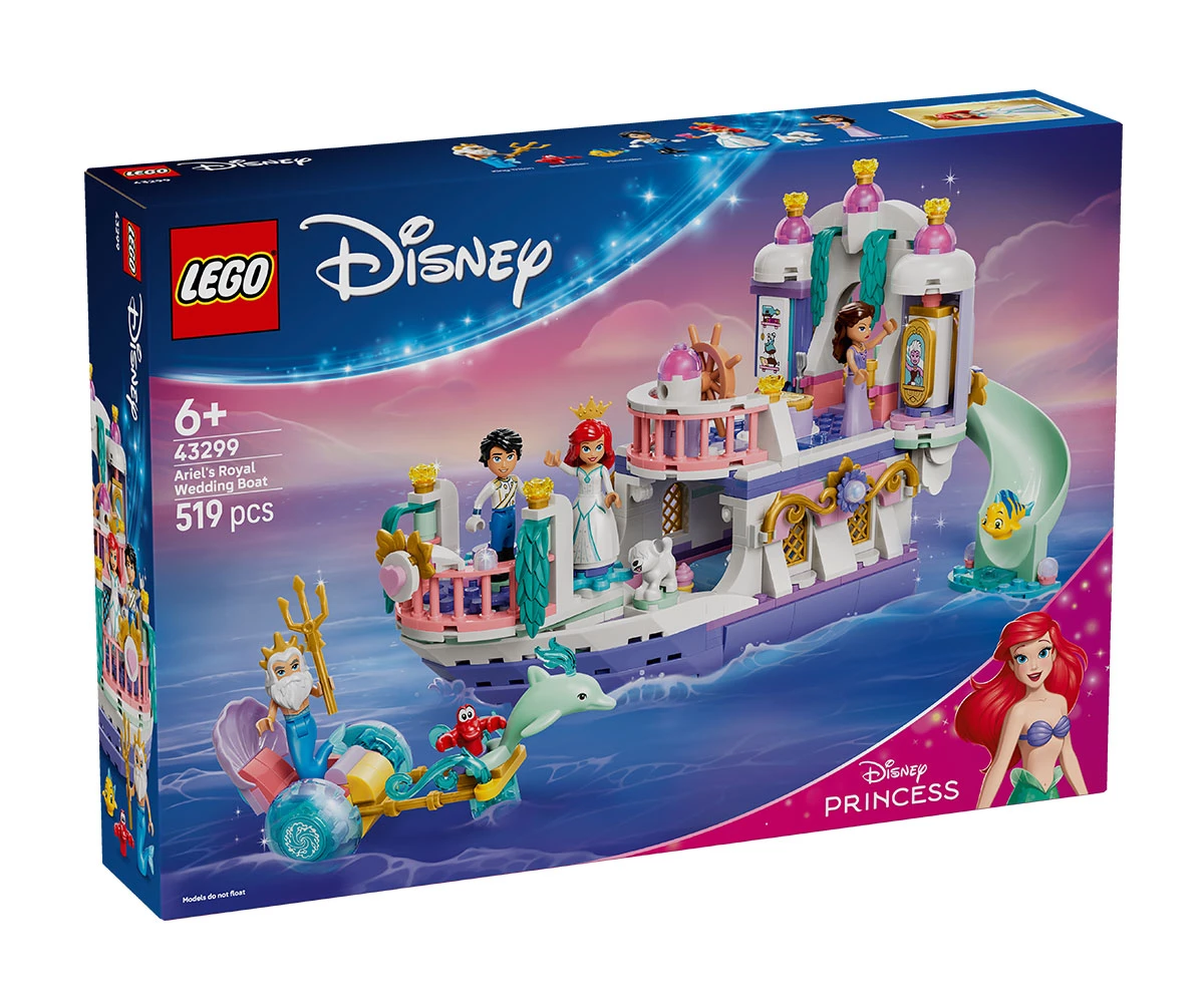 Детски комплект за игра LEGO® Disney Princess 43299 - Лодка за кралската сватба на Ариел LEGO® Disney Princess 43299 - Ariel's Royal Wedding Boat