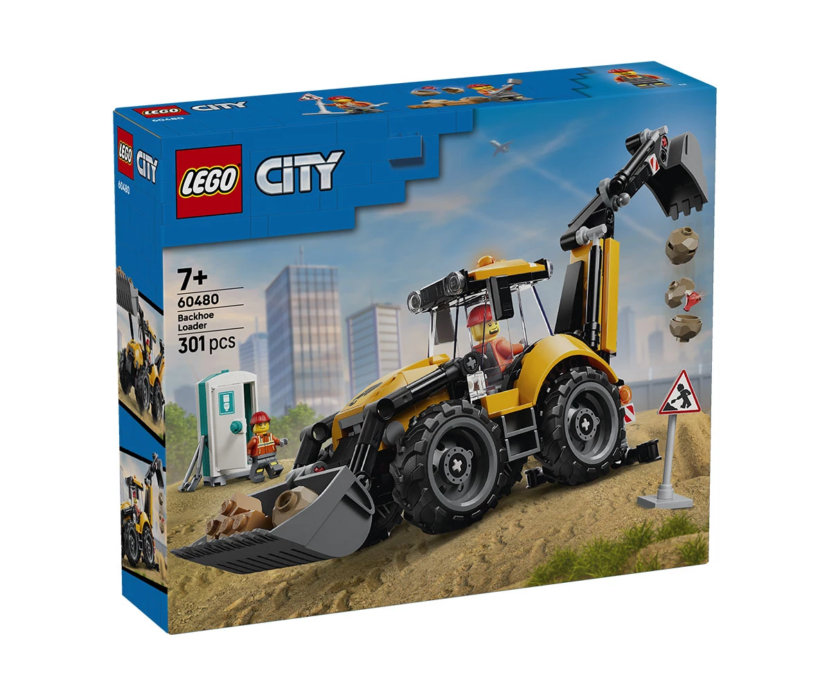 Детски комплект за игра LEGO® City 60480 - Жълт багер със задна лопата LEGO® 60480 - Yellow Backhoe Loader