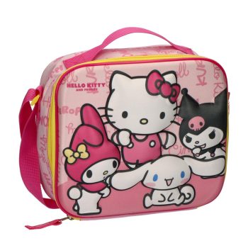 Детска термо чанта за храна Hello Kitty and Friends, с презрамка, розова