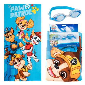 Детски плажен комплект Paw Patrow за момче от кърпа и очила за плуване
