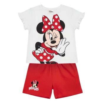 Детски летен памучен комплект Мини Маус (Minnie Mouse) за момиче от две части