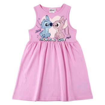 Памучна детска рокля за момиче Стич и Ейнджъл (Stitch & Angel), без ръкав, 100% памук