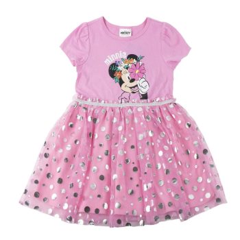 Памучна детска рокля за момиче Мини Маус (Minnie Mouse), къс ръкав, 100% памук