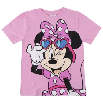 Памучна детска тениска за момиче Мини Маус (Minnie Mouse), къс ръкав, 100% памук