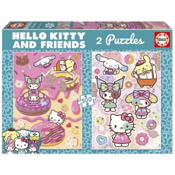 Пъзел, Educa, Hello Kitty 2 в 1, 2x500 части