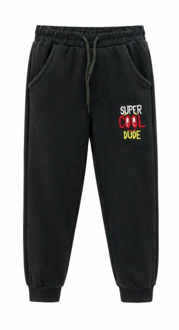 Памучен детски спортен панталон за момче "Super cool dude" в зелен цвят - 5 години (110 см)
