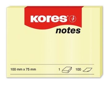 Самозалепващи листчета KORES 100 x 75 mm, 100 л.