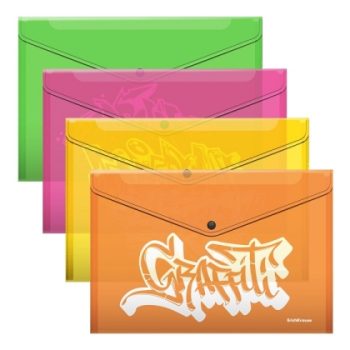 Папка с копче ErichKrause® Graffiti A4, микс