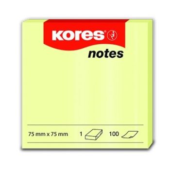 Самозалепващи листчета KORES 75 x75 mm, 100 л.