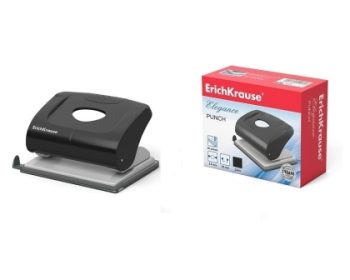 Перфоратор ErichKrause® Elegance Classic, до 20 листа, черен (кутия 1 бр.)