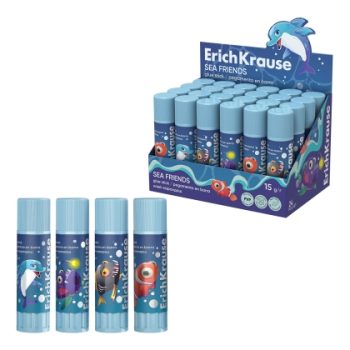 Сухо лепило-стик ErichKrause® EasyStick Sea Friends, 15 г, асорти