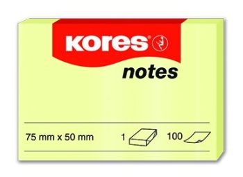 Самозалепващи листчета KORES 75 x 50 mm, 100 л.