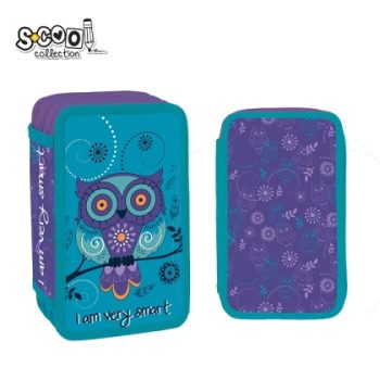 Несесер с 3 ципа SCOOL® OWL, празен