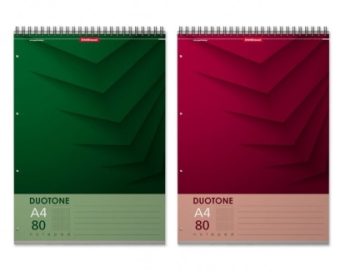 Блокнот ErichKrause® Duotone Next, А4, 80 листа, МКВ, перфорация, микроперфорация, спирала