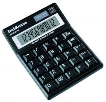 Калкулатор ErichKrause® PC-key KC-300-12 Classic, черен, 12 разряден