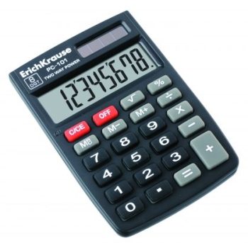 Калкулатор ErichKrause® PС-101, черен, 8 разряден