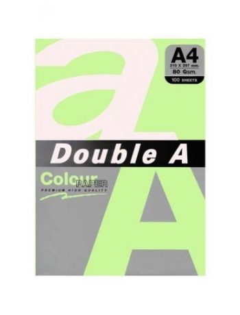 Цветна хартия Double A, A4, 100 листа, зелен пастел