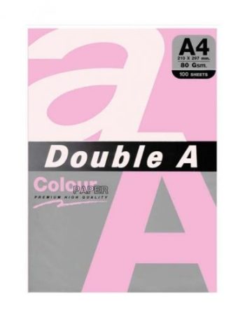Цветна хартия Double A, A4, 100 листа, розов пастел