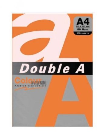 Цветна хартия Double A, A4, 100 листа, наситено оранжев
