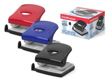 Перфоратор ErichKrause® U35 Classic, до 35 листа, различни цветове (кутия 1 бр.)