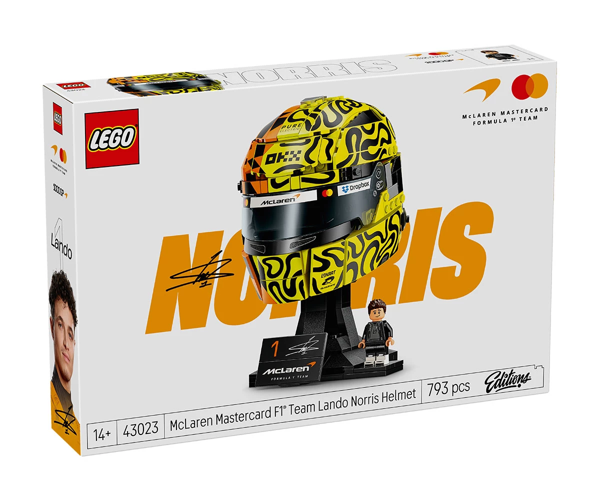 Детски комплект за игра LEGO® Editions 43023 - Каска на Ландо Норис от отбора на McLaren Mastercard LEGO® Editions 43023 - McLaren Mastercard Lando Norris Helmet