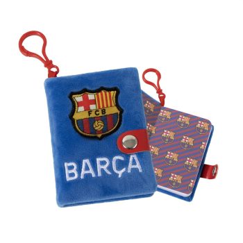 Плюшено тефтерче FC Barcelona с карабинер за закачане