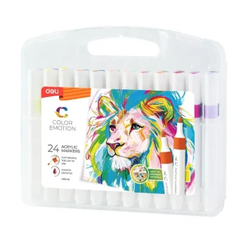 Акрилни маркери Deli Color Emotion EC193-24, 24 цвята, PP опаковка