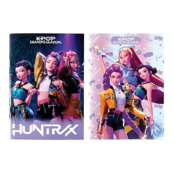 Тетрадка A4 50 листа, мека корица K-Pop Demon Hunters Huntrix Lilac , 2 вида